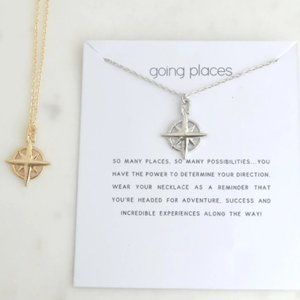 Personality necklace - compass "going places"